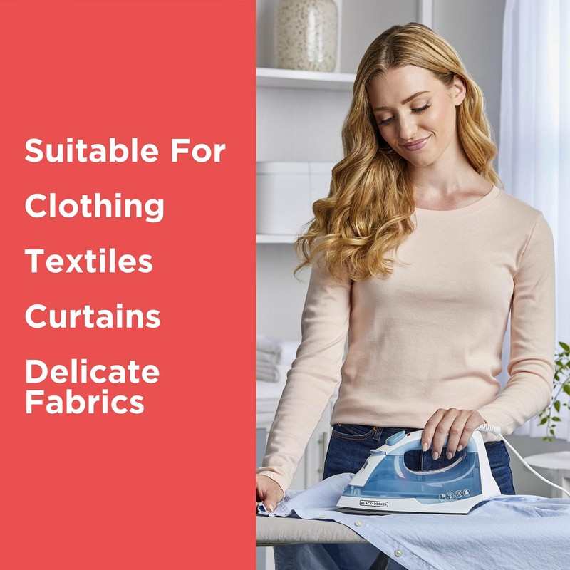 BLACK+DECKER Easy Steam Compact Iron for Clothes, Automatic Shutoff, Nonstick