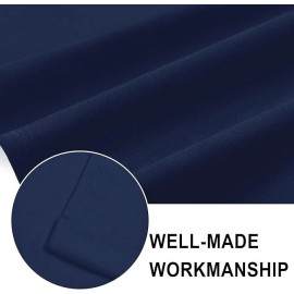 DWCN Navy Blue Valance Curtains for Windows 60x18 inch Long
