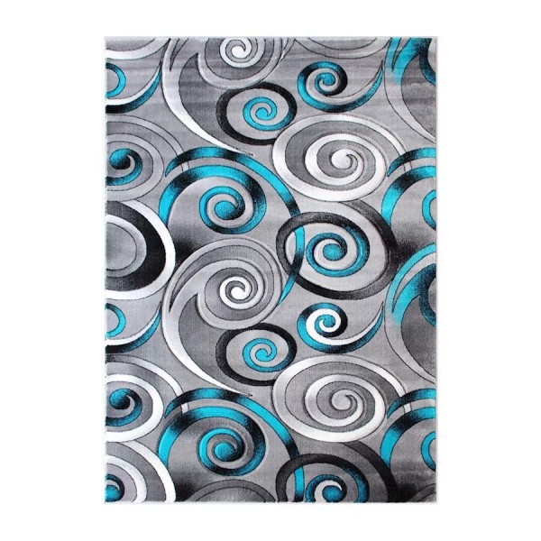 Flash Furniture Masie 5X7 Swirl Area Rug, Turquoise - ACD-RG414-57-T