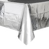 Foil Silver Plastic Tablecloth, 108 x 54"