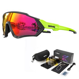 KAPVOE Polarized Cycling Sunglasses 5-Pack with Interchangeable Lenses for Men and Women. Sports Eyewear for Road Cycling, Mountain Biking, Running, Fishing, Rowing, and Golf 10