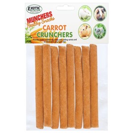 Munchers Carrot Crunchers (10 pack) - Healthy Natural Carrot Chew Treat - Guinea Pigs, Hamsters, Rabbits, Degus, Prairie Dogs, Chinchillas, Squirrels, Opossums, Rats, Hamsters, Gerbils & Small Pets