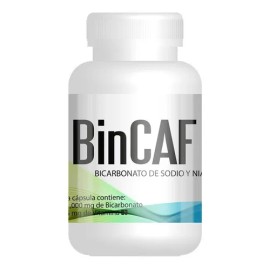 Bincaf 1000mg 5mg Vitamina B3 - Bicarbonado de sodio y niacina - 60 Capsulas Desacaf Biotec Sabor Natural
