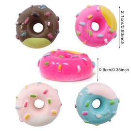 HONBAY 30PCS Candy Colors Donut Flatback Resin Charms Resin Donut Slime Charms Cute Resin Embellishments Simulated Food Resin Cabochons Arts Crafts Jewelry Making Decoration Accessories, Resin, resin