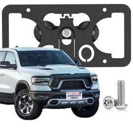 Heavy Duty Front License Plate Frame Compatible with Ram 1500 5th gen, 1500 Classic 4th gen, 2500 5th gen, 3500 5th gen, No Drill Grille Mount, Anti-Theft License Plate Holders Bracket