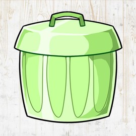 Trash Decals Peel & Stick - Wall Vinyl Stickers - Kawaii Cup Garbage Recycling Waste Compost Bin Cartoon Watercolor Colorful - Car Window Truck Laptop Tumbler - Kitchen Home Room Decor DWSV20674