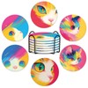 Ceramic Coasters Set of 6 with Holder Absorbent, Non-Slip Drink