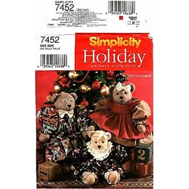 Simplicity 7452 Holiday Sewing Pattern 18 and 22 inch Bear and Clothes