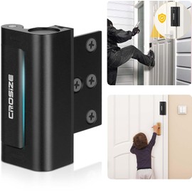 Home Security Door Lock, Upgraded Metal Door Reinforcement Lock, 3" Withstands 1000 lbs of Impact for Inward Swing Doors, Defender Door Locks for Kids Safety, Prevent Unauthorized Entry (Black)