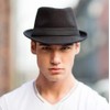 Bamboopack Unisex Classic Manhattan Structured Trilby Fedora Hat Short Brim