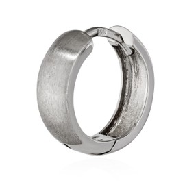 NKlaus Silver Single 925 Sterling Silver Hinged Hoop Earrings 14 mm Matte Tarnish Resistant 4810, Silver