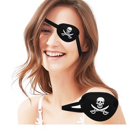 MYUBWTF Black Single Eye Mask, Pirate Skull Crossbone eye patch，Adjustable 3D Eye Patch for Adult and Kid (pirates design)