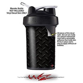 Skin Decal Wrap works with Blender Bottle ProStak 22oz Diamond Plate Metal 02 Black (BOTTLE NOT INCLUDED)