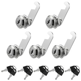 XINMEIWEN 5 Pieces Cabinet Cam Lock Set Keyed Alike 20mm Cam Locks, Cylinder Lock Secure Your Filing Cabinet, Drawer, Mailbox, RV Door and Toolbox