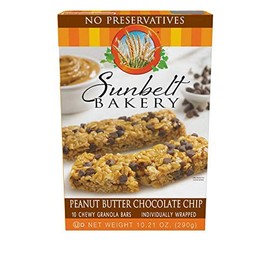 Sunbelt Bakery Peanut Butter Chocolate Chip Chewy Granola Bars, 5 Boxes, No Preservatives (50 Bars)