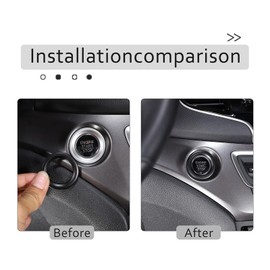 HIRUFAIT Engine Start Stop Switch Button Frame Trim for Honda Pilot 2016-2022/ Ridgeline 2017-2023/ Passport 2019-2023, ABS Material Start Stop Push Button Ring Sticker (Matte Black)