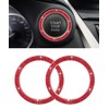 iolory car Start Button Cover,Car Stickers,Crystal Double Rhinestone Automotive Engine