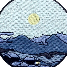 Silent Town Under Moon Explore Outdoor Patch Embroidered Applique Iron On Sew On Emblem