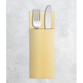 VelaHub Soft Point 50 Cutlery Napkins, High-Quality Disposable Napkins, 32 x 38 cm, Champagne