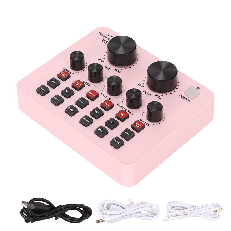 V8 USB Live Sound Card 48KHz 16 Bits Dual Channel