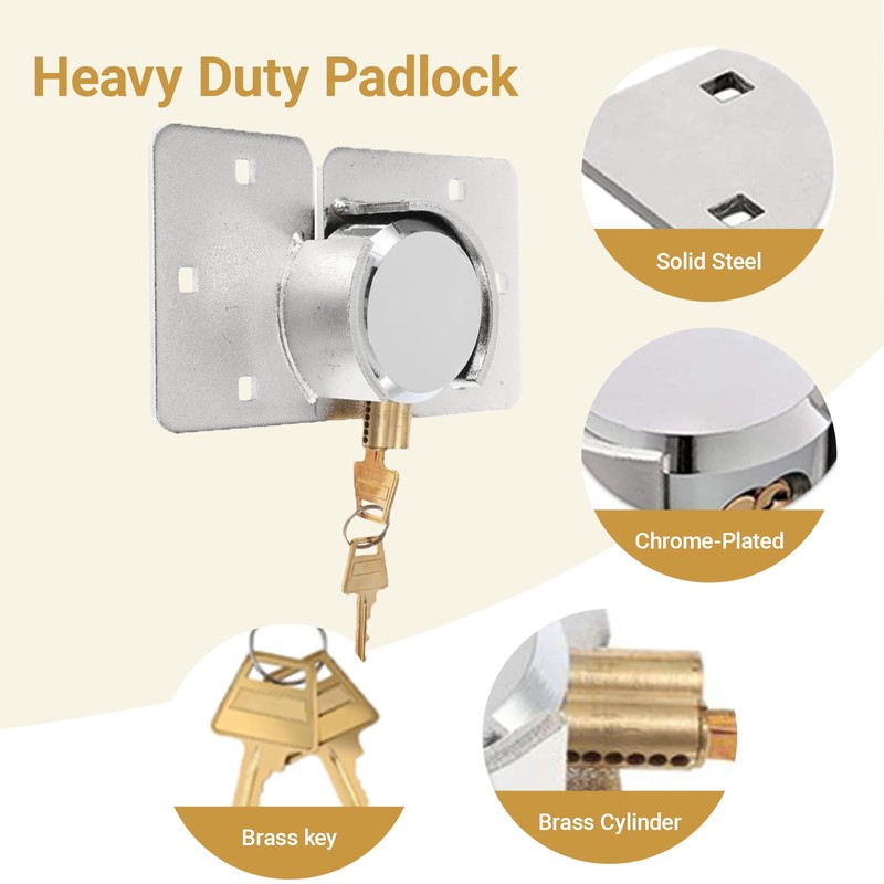 2 Pack Van Door Padlock Keyed Alike Heavy Duty Solid