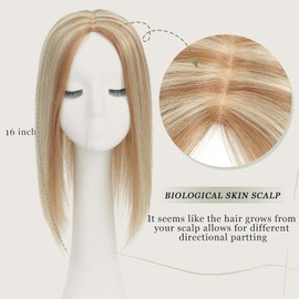 Hairs Toppers for women 16inch Hair Toppers for Women Real Human Hair 8 * 8inch Big Base Cover a Larger Area Top