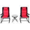 RELAX4LIFE Bistro Set 3-Piece W/ 2 Foldable Rocking Chairs and