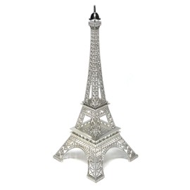 allgala 15" Eiffel Tower Statue Decor Alloy Metal, Silver