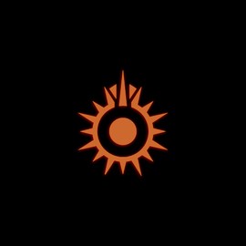Star Star Inspired Movie Character Space Black Sun Symbol Glow in The Dark Sticker Decal for Phone Tablet Laptop Car Truck Window | 2" Sticker | Orange