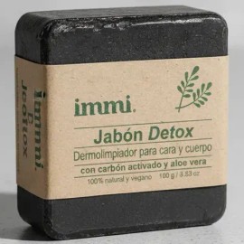 Jabón Immi Detox Carbón Activado 100g Piel Grasa Limpieza Profunda                                                                                    