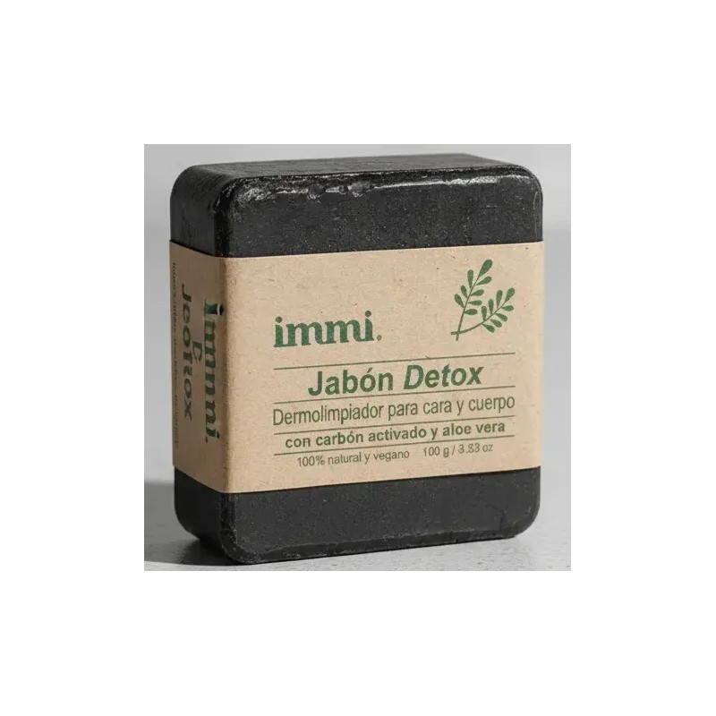 Jabón Immi Detox Carbón Activado 100g Piel Grasa Limpieza Profunda