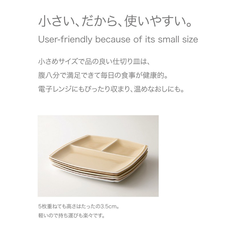 titto P37502 3-Divider Plate (Corner), Brown