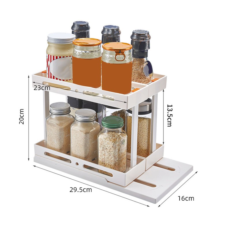 Pull Rotate Spice Rack Multifunctional Large Capacity Durable Stable 2