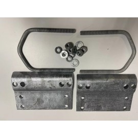 Unbranded SET OF 2 UBolts M12 DIPPED GALVANIZED 3 1/2" X 5 1/4" LONG PAIR W/ BACKING PLATE