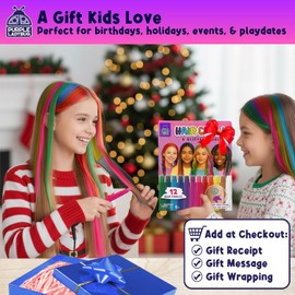 Hair Chalk for Girls Washable Hair Dye - Stocking Stuffers for Kids 8-10 6-8, Christmas Gifts for Girls 6 7 8 9 10 11 12 Years Old, Temporary Hair Color for Kids Tweens Teens Birthday Party, 12 Colors