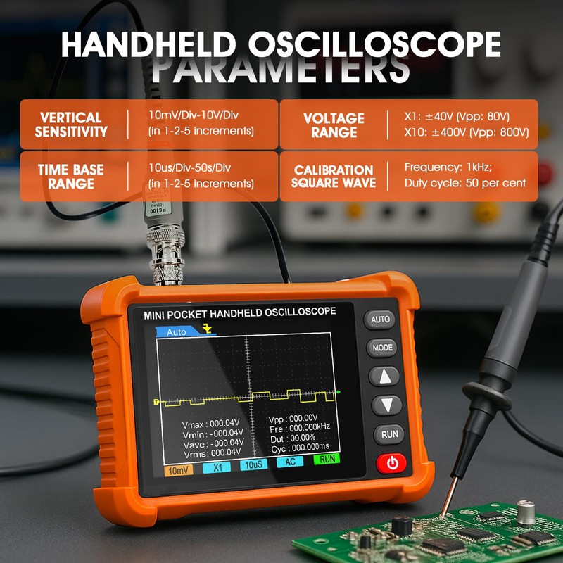 Digital Oscilloscope Handheld Portable Oscilloscope 2.5 MS/s Sampling Rate 500