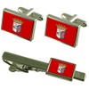 Town Salamanca Spain Flag Silver Shirt Cufflinks & Tie Clip
