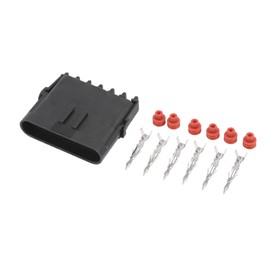 INFINAUTO 6 Pin Car Electrical Wire Connector Plug Kits, 2.5mm Series Car RV Truck Male Cable Terminal Housing Black, 1 Set