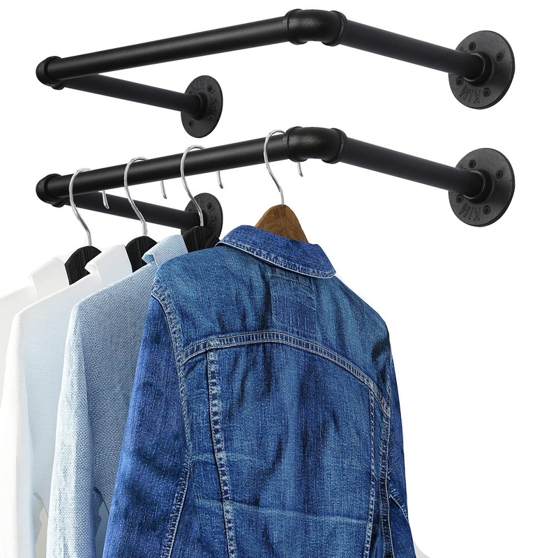 OROPY Industrial Pipe Clothes Rack 21.2” Set of 2, Heavy