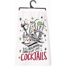 Primitives by Kathy Glitter Kitchen Towel - It's Beginning to look alot like Cocktails