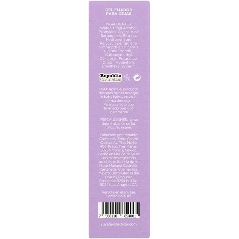 Gel fijador de cejas transparente Republic Cosmetics Yuya 8ml –
