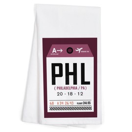Lantern Press Philadelphia, Pennsylvania, PHL, Luggage Tag, (100% Cotton Tea Towel, Decorative Hand Towel, for Kitchen and Home)