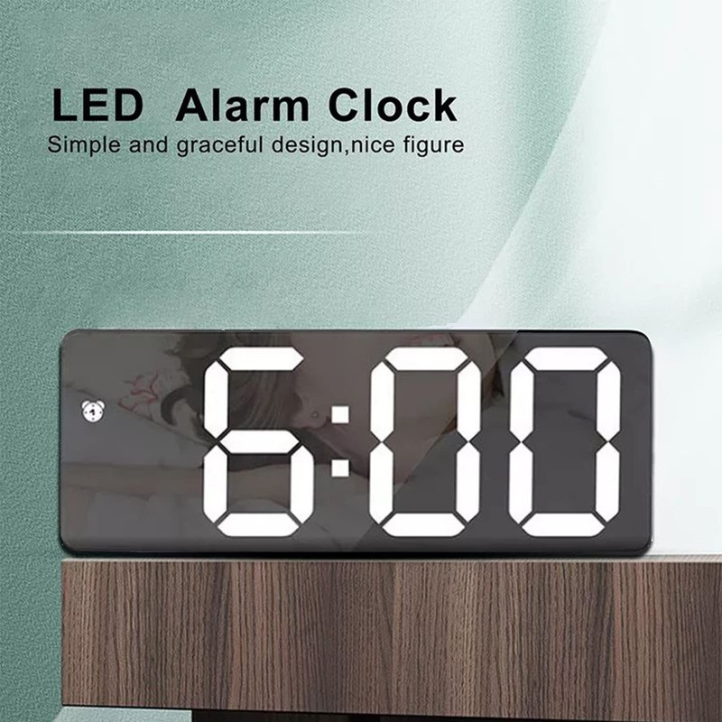Chesoon Digital Mirrored LED Alarm Clock with Temperature Display Adjustable