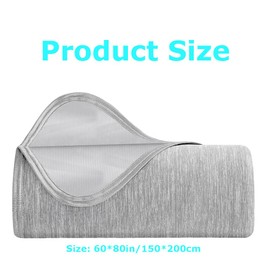Cooling Blanket, Lightweight Breathable Summer Blanket with Cooling Fiber Technology for Hot Sleepers, Night Sweats 60"x80" (Grey)