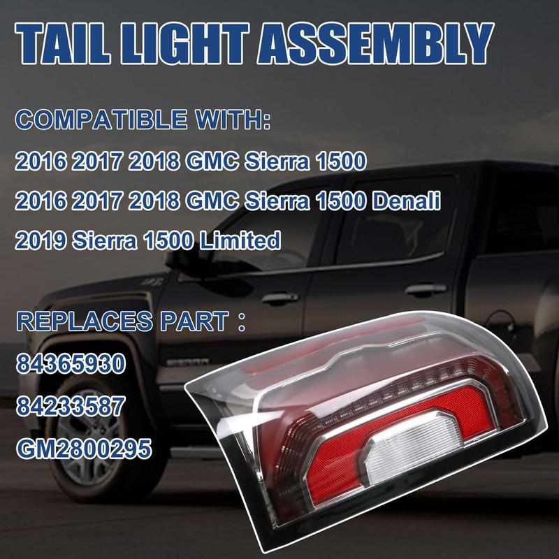 Goopool Tail Lights Assembly Compatible With 2016 2017 2018 GMC