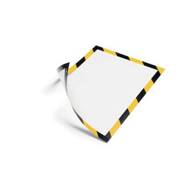 Durable 4945130 Duraframe Magnetic Security, Cornice Espositiva Magnetica per la Segnaletica di Sicurezza, Formato A4, Confezione da 5 Pezzi, Giallo/Nero