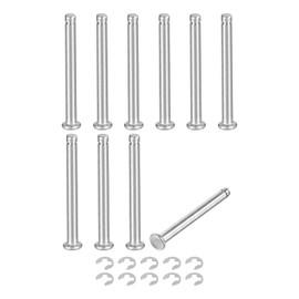 QUARKZMAN 10Set M4x40mm Perno Posizionamento Cilindrico Elastico Albero Acciaio Inossidabile 304, Perno Posizione Cilindro Cerniera Scanalato Testa Piatta con Ring Fissaggio Clip E, Argento