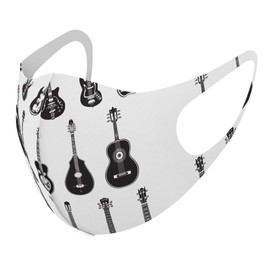 Smakore 014361 Design Mask, Set of 2, Polyester, Washable, Cloth Mask, Unisex, Guitar, Music, Musical Instrument