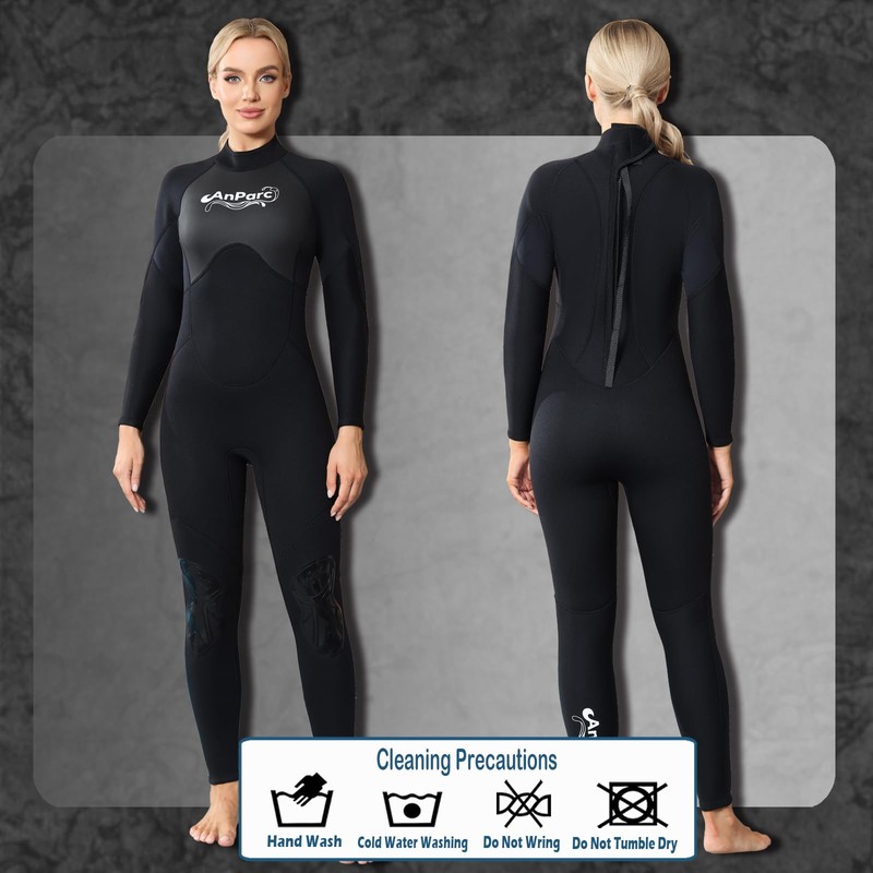 AnParc Wetsuit Women 3mm Neoprene, Cold Water Swimming with Back