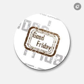 Unbranded Good Friday Grunge Festival | 4'' X 4'' Round Decorative Magnet